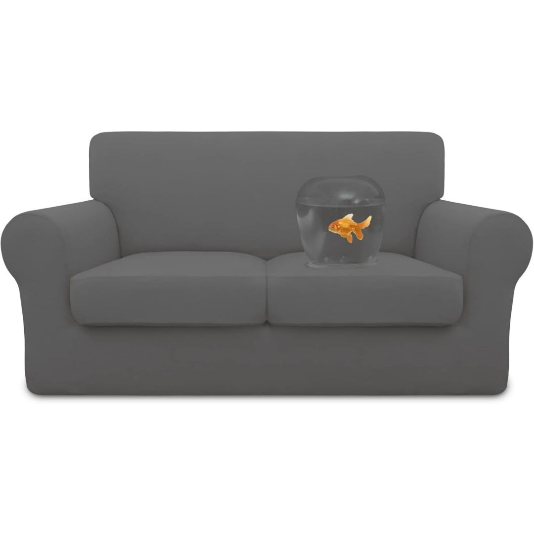 Divano confortevole Easy-Going copridivani elasticizzati morbidi, pezzi, grigio