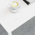 Tavolino da salotto struttura in metallo stile industriale bianco