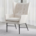 Poltrona da soggiorno struttura in metallo rivestimento in velluto beige