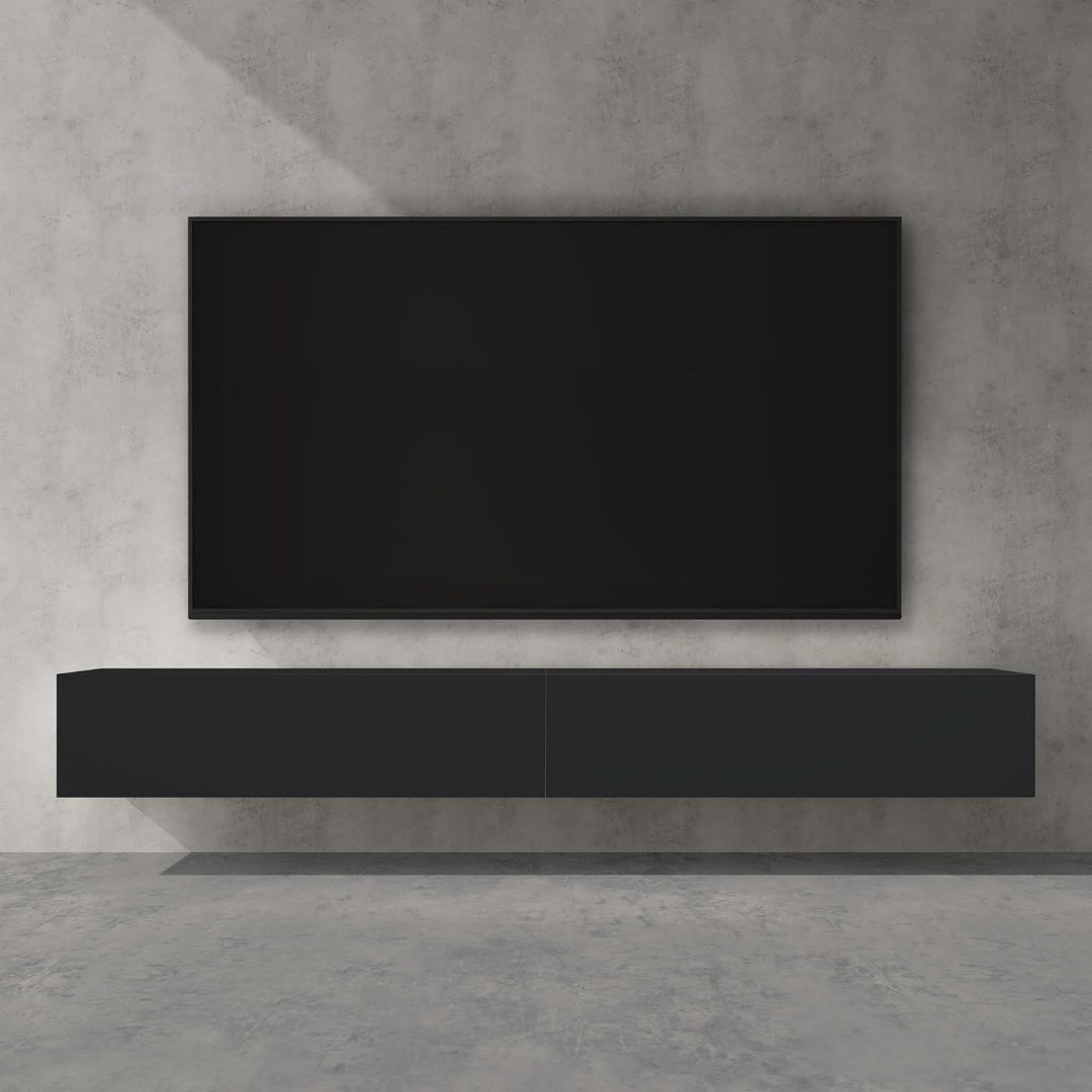 Console porta TV con ante con vano contenitore marrone