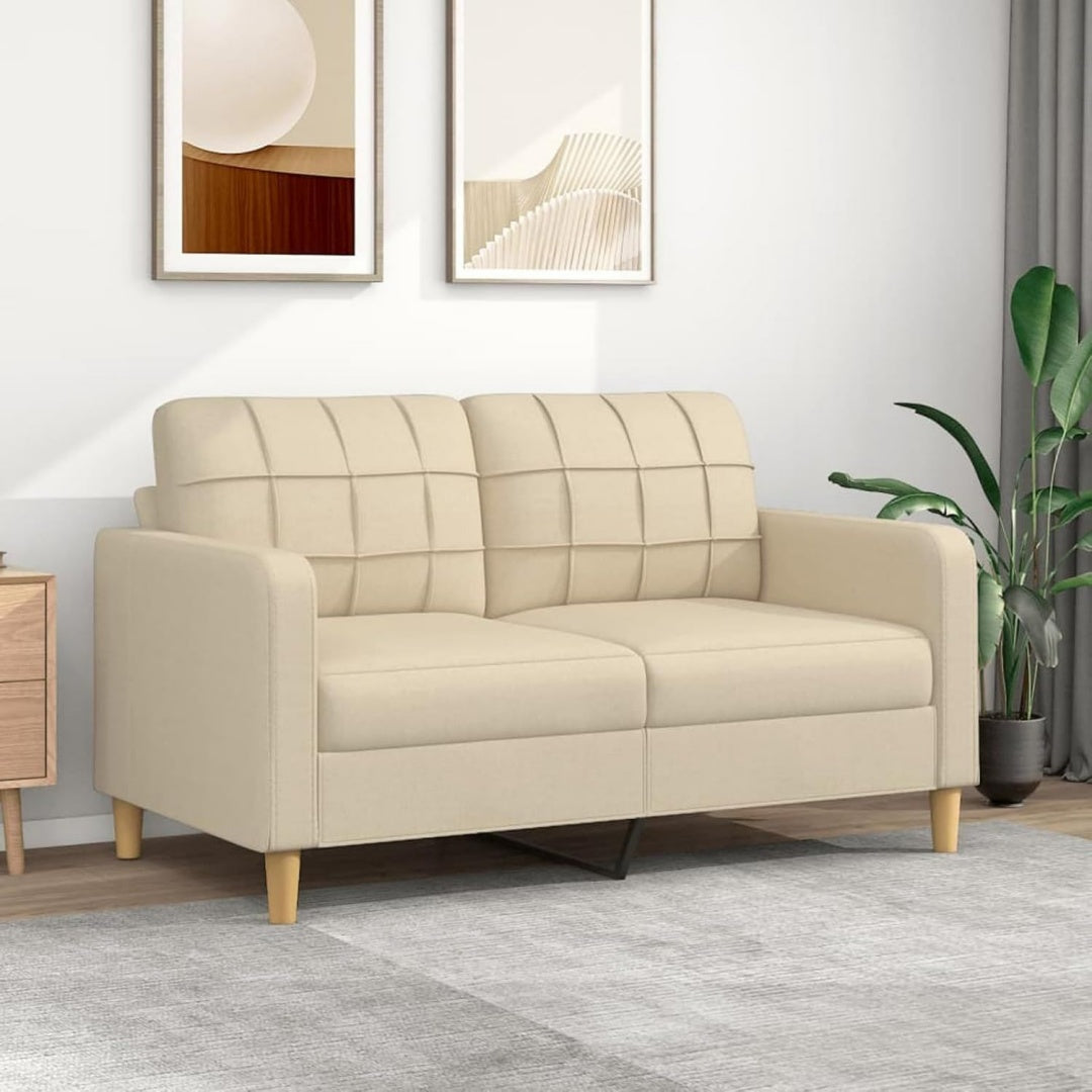 Divano confortevole con braccioli struttura in metallo crema
