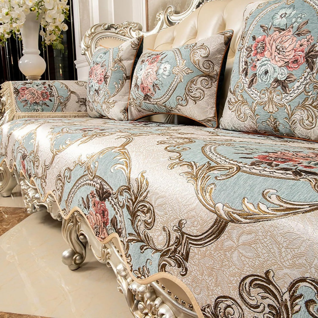 Divano confortevole Copriseduta Divano Copridivano Ciniglia Antiscivolo blu