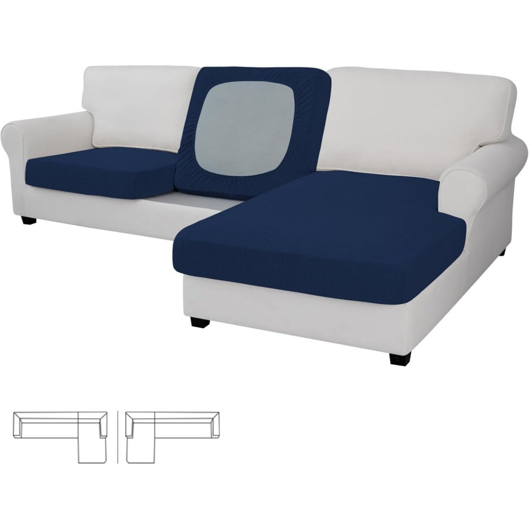 Divano confortevole Easy-Going fodere elasticizzate cuscini divani blu