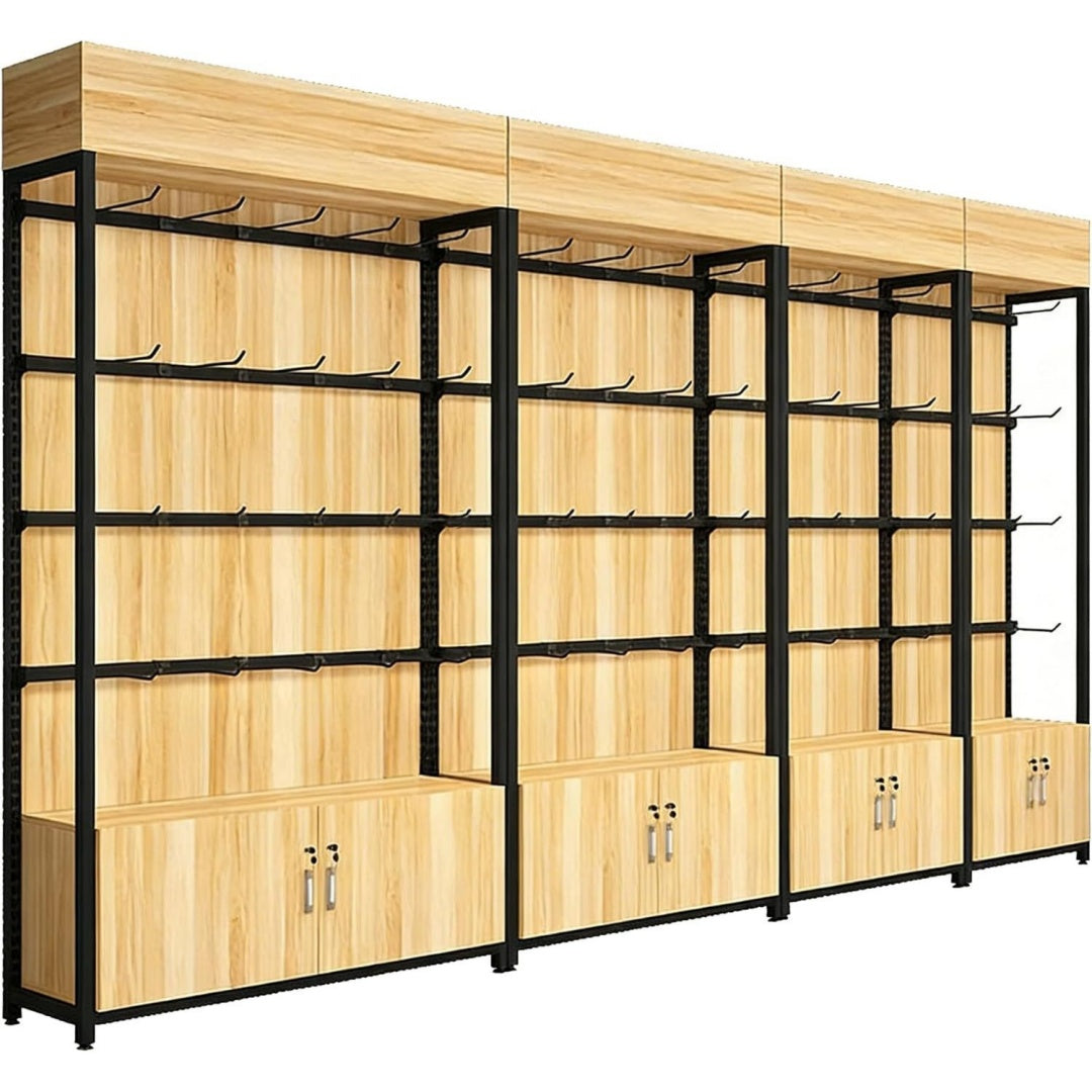 Scaffale da soggiorno con ripiani naturale