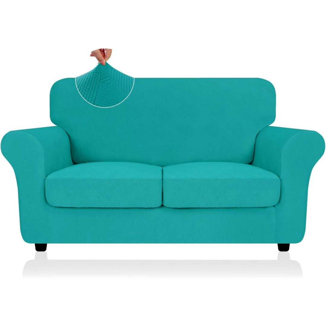Divano confortevole Copridivano righe, pezzi, elasticizzato, divano verde