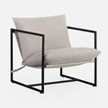 Poltrona confortevole struttura in acciaio struttura in metallo beige