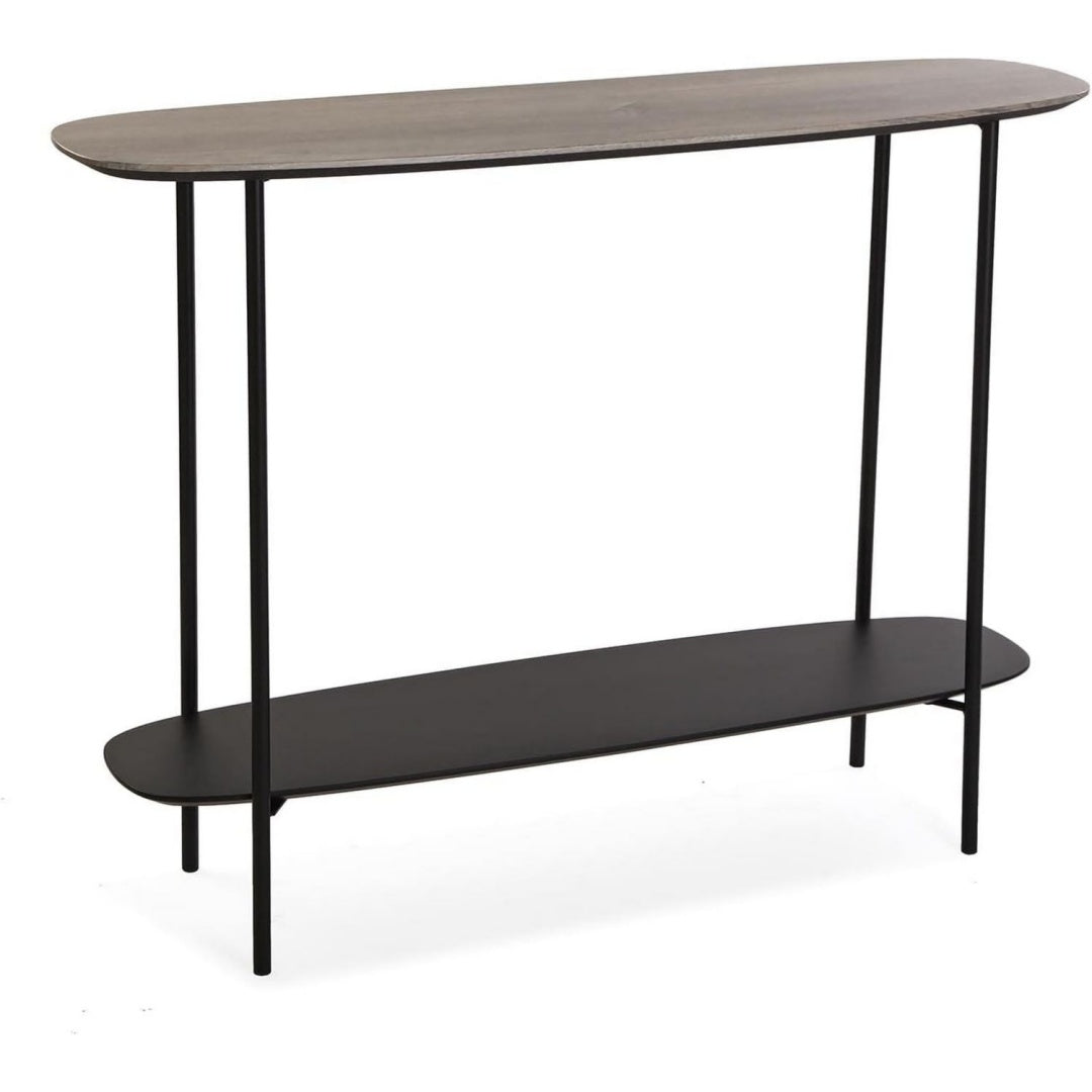 Tavolino compatto in MDF struttura in metallo nero