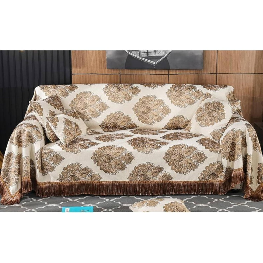 Divano da soggiorno beige con ante stile vintage